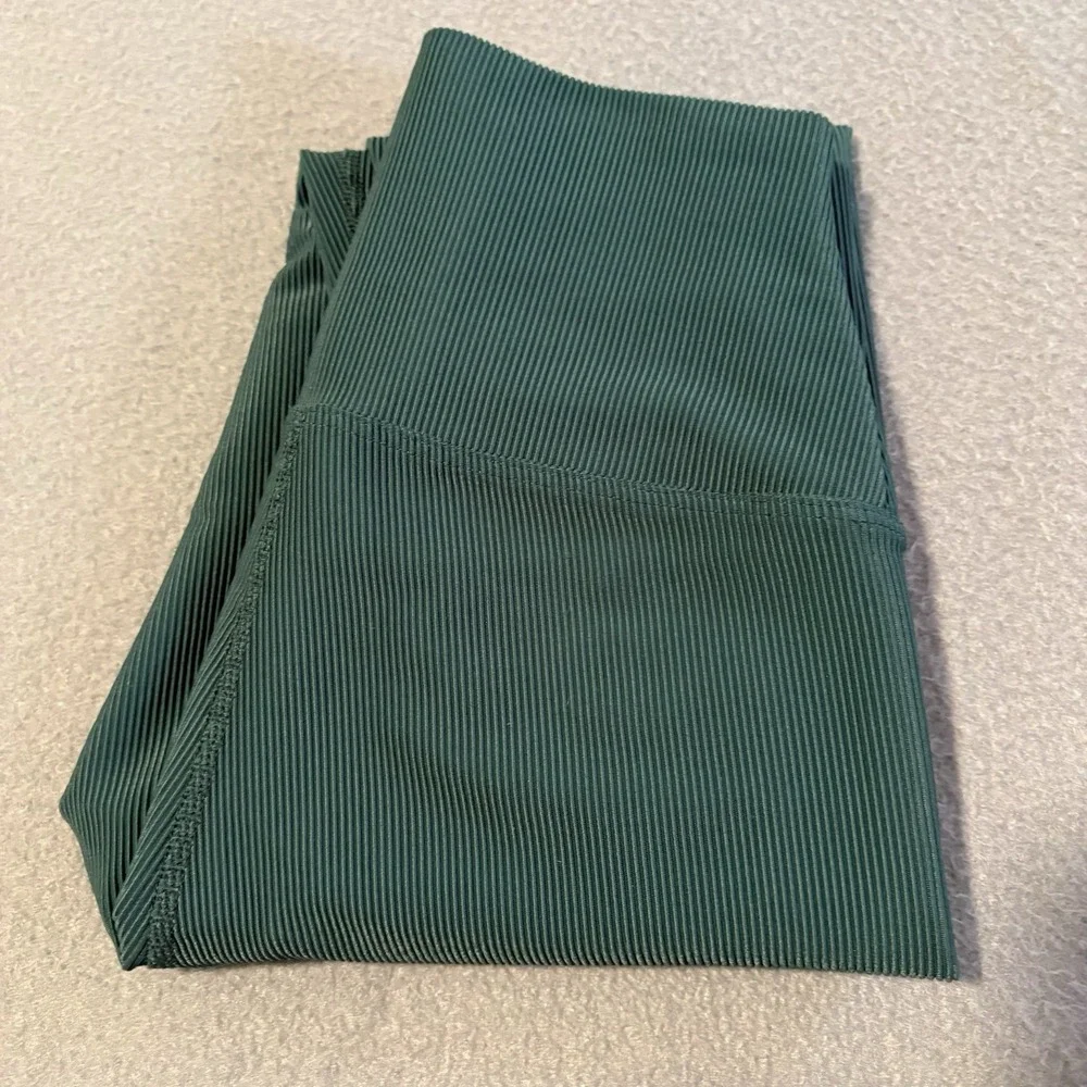 Beach Riot Sport‎ Ayla Leggings Women's XS Green Ribbed Stretch Made In USA